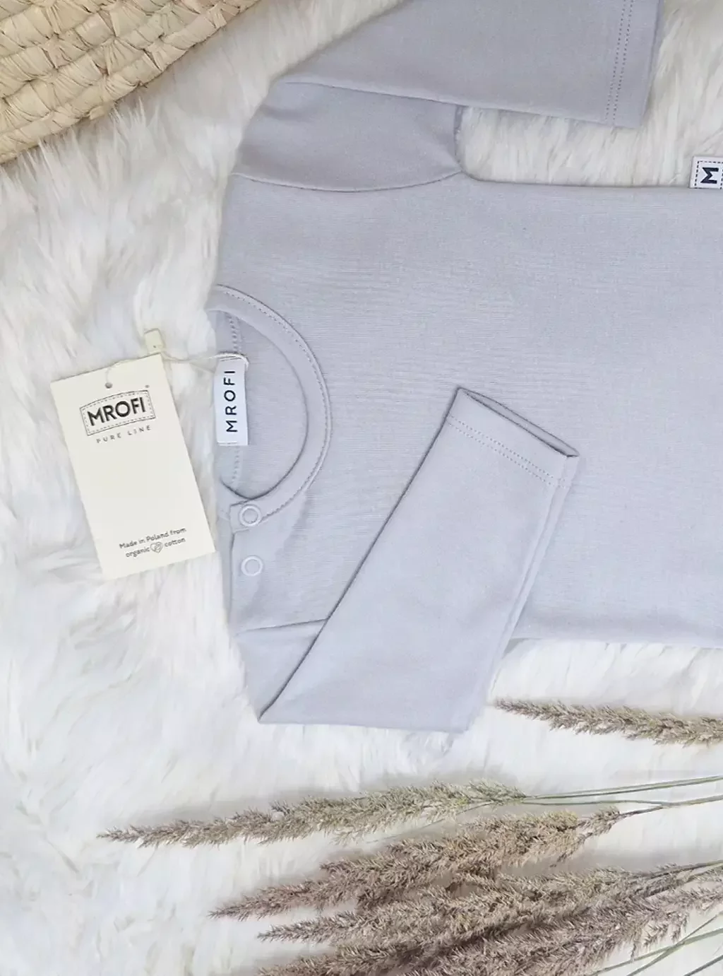 Baby-Body mit langen Ärmeln – Farbe Grau