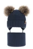Winterset für Jungen: Mütze und Schlauchschal aus 100% extrafeiner Merinowolle in Navy Blau Konor