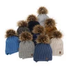Winterset für Jungen: Mütze und Schlauchschal mit Bommel in Blau Indigo