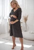 Lovely Dress Midi-Umstands-Stillkleid mit 3/4-Punktärmeln auf Schwarz