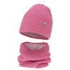 Winterset für Mädchen: Mütze und Schlauchschal aus Merinowolle in Rosa Peggy