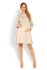 KLASSISCHES A-LINIEN-KLEID, BEIGE