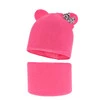Herbst und Frühlingsset Mädchen: Mütze und Schlauchschal, mit Baumwolle, Rosa Nicolette