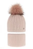Winterset Mädchen: Mütze und Schlauchschal mit Bommel Rosa Amaltea