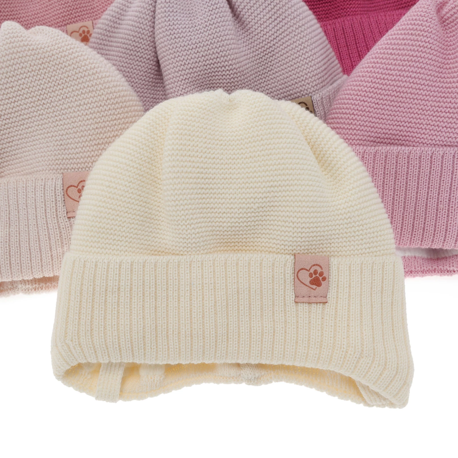 Wintermütze für Mädchen mit Merinowolle Beige Dari