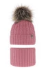 Winterset Mädchen: Mütze und Schlauchschal mit Bommel Rosa Pretoria