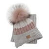 Winterset Mädchen: Mütze und Schlauchschal mit Bommel Beige Riviera