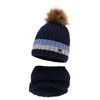 Winterset für Jungen: Mütze und Schlauchsch mit Bommel in Navy Blau Beno