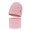 Winterset Mädchen: Mütze und Schlauchschal aus 100% extrafeiner Merinowolle in Rosa Jenny