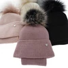 Winterset Mädchen: Mütze und Schlauchschal mit Bommel Rosa Reneta