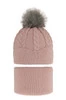 Winterset Mädchen: Mütze und Schlauchschal mit Bommel Rosa Etula
