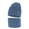 Herbst und Frühlingsset Jungen: Mütze und Schlauchschal, mit Baumwolle, Blau Timothe