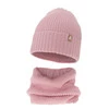 Winterset für Mädchen: Mütze und Schlauchschal aus Merinowolle in Rosa Peggy