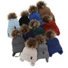 Winterset Jungen: Mütze und Schlauchschal mit Bommel Blau Puzel