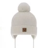Wintermütze Jungen 100% extrafeine Merinowolle, gefüttert mit Wollfleece Weiß Tacco