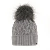Wintermütze Damen mit Bommel Grau Deva