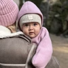 Wintermütze für Mädchen aus 100% extrafeiner Merinowolle, gefüttert mit Wollfleece in Camel Havana