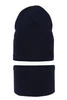 Herbst und Frühlingsset Jungen: Mütze und Schlauchschal Navy Blau Frizi