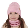 Winterset Mädchen: Mütze und Schlauchschal 100% extrafeine Merinowolle Rosa Nelita