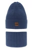 Winterset für Jungen: Mütze und Schlauchschal in Blau Basilio