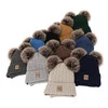 Winterset Jungen: Mütze und Schlauchschal, Winter, hellblau, mit zwei Bommeln, Orange