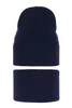 Herbst und Frühlingsset Jungen: Mütze und Schlauchschal, mit Baumwolle, Navy Blau Dragon