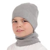 Herbst und Frühlingsset Jungen: Mütze und Schlauchschal, mit Baumwolle, Navy Blau Timothe