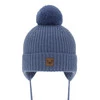 Wintermütze Jungen 100% extrafeine Merinowolle, gefüttert mit Wollfleece Blau Tofik