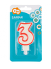 Świeczka cyferka "3" - Red contour