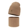 Herbst und Frühlingsset Jungen: Mütze und Schlauchschal 100%  Merinowolle Camel Vanto