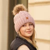 Wintermütze Damen mit Bommel Grau Euforia