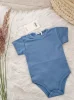 Kurzarm-Baby-Body – Farbe Ozean