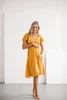  Lovely Dress Midi-Umstands- und Stillkleid, kurze Ärmel, Marineblau mit kleinen Blumen