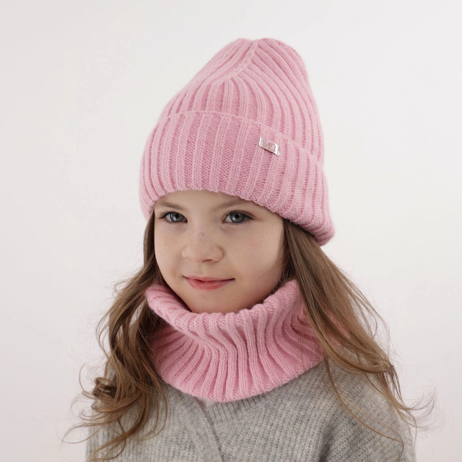 Winterset Mädchen: Mütze und Schlauchschal Rosa Valentine