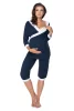 FÜTTERPYJAMASHOSE MIT DRUCKFREIEM EINSATZ, MARINEBLAU