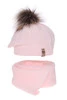 Winterset Mädchen: Mütze und Schal mit Bommel Rosa Elif