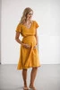  Lovely Dress Midi-Umstands- und Stillkleid, kurze Ärmel, Marineblau mit kleinen Blumen