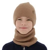 Herbst und Frühlingsset Jungen: Mütze und Schlauchschal 100% extrafeine Merinowolle Camel Lemas