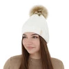 Wintermütze Damen mit Bommel Cremefarben Xena