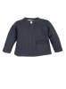Natürliches Waffel-Baby-Polo-Sweatshirt – Schwarz