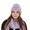 Wintermütze Damen aus Merinowolle Violett Benedetta