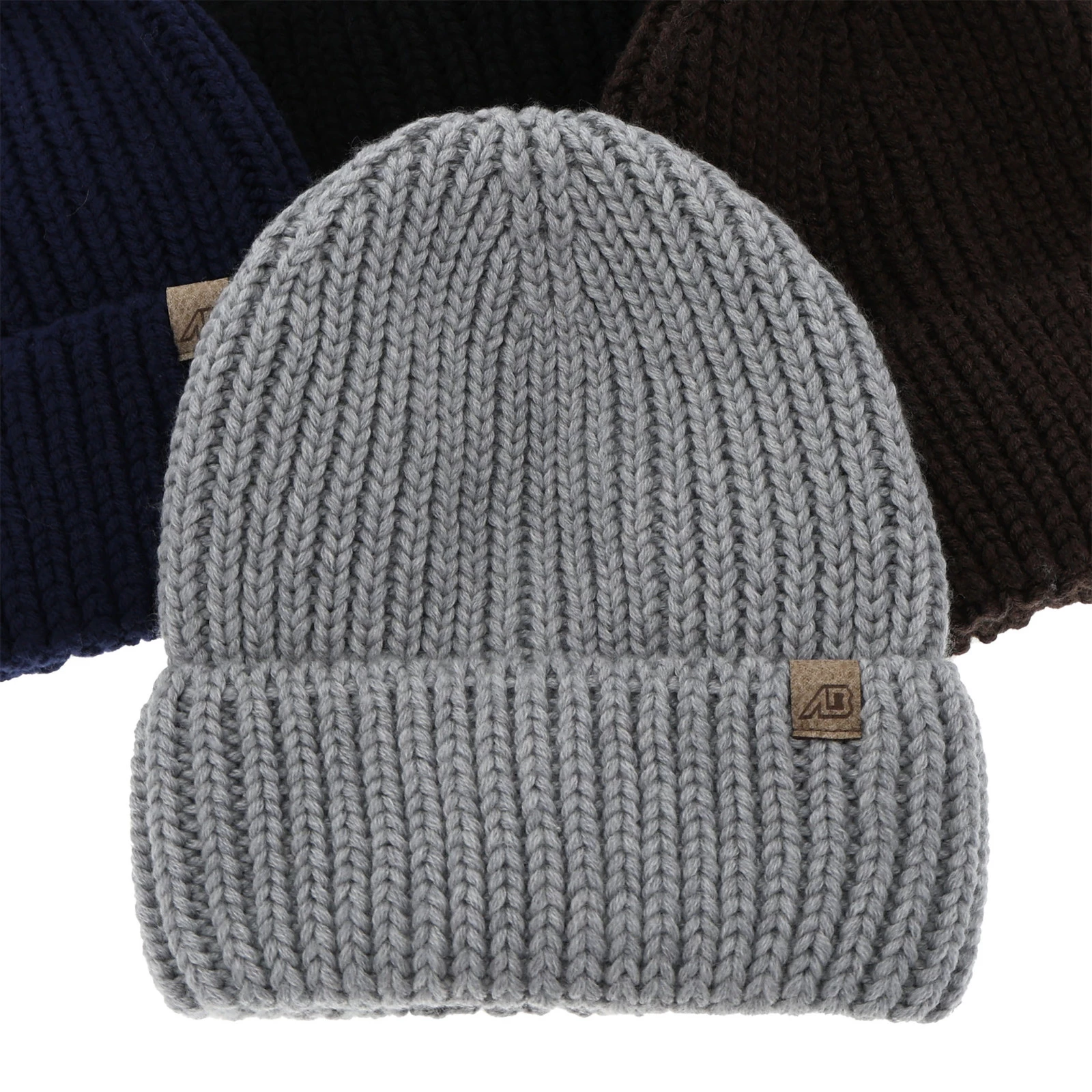Wintermütze Herren 100% extrafeine Merinowolle Grau Berno