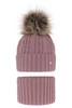 Winterset Mädchen: Mütze und Schlauchschal mit Bommel Rosa Felia