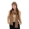 Damen-Set Frühling - Winter: Mütze und Schal Camel 100% extrafeine Merinowolle Melpomena