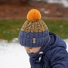 Winterset Jungen: Mütze und Schlauchschal mit Bommel Khaki Travis