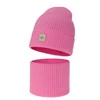 Herbst und Frühlingsset Mädchen: Mütze und Schlauchschal, 100% Merinowolle, Rosa, Vanita