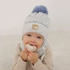 Winterset Jungen: Mütze und Schlauchschal mit Bommel Light Blau Pikolo