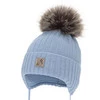 Wintermütze Jungen, winter, wiązana, mit Merinowolle, marineblau, Nabil