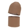 Herbst und Frühlingsset Jungen: Mütze und Schlauchschal, mit Baumwolle, camel, Lucer