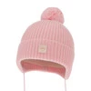 Wintermütze für Mädchen aus 100% extrafeiner Merinowolle, gefüttert mit Wollfleece in Rosa Hakkari